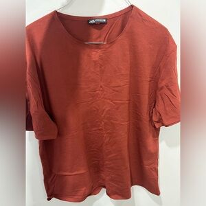 Zara Rust Red Women's Md Top